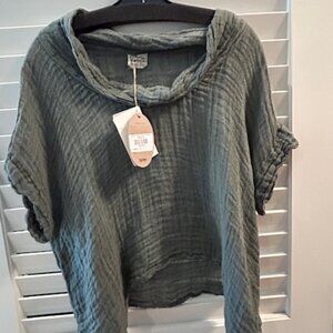 NWT LA BOTTEGA DI BRUNELLA Camicia Gondola G. Origano- Eucalipto